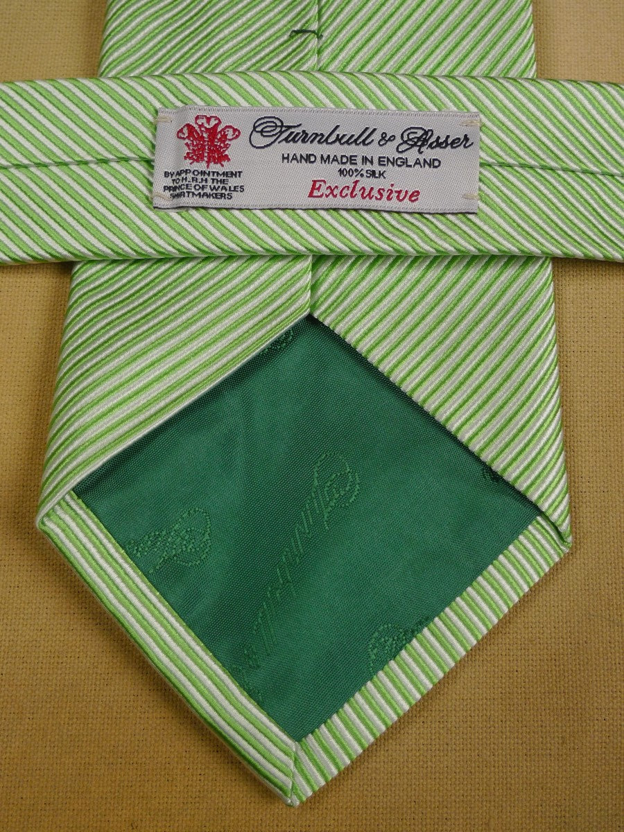 23/0873 immaculate TURNBULL & ASSER LIME GREEN 100% silk tie