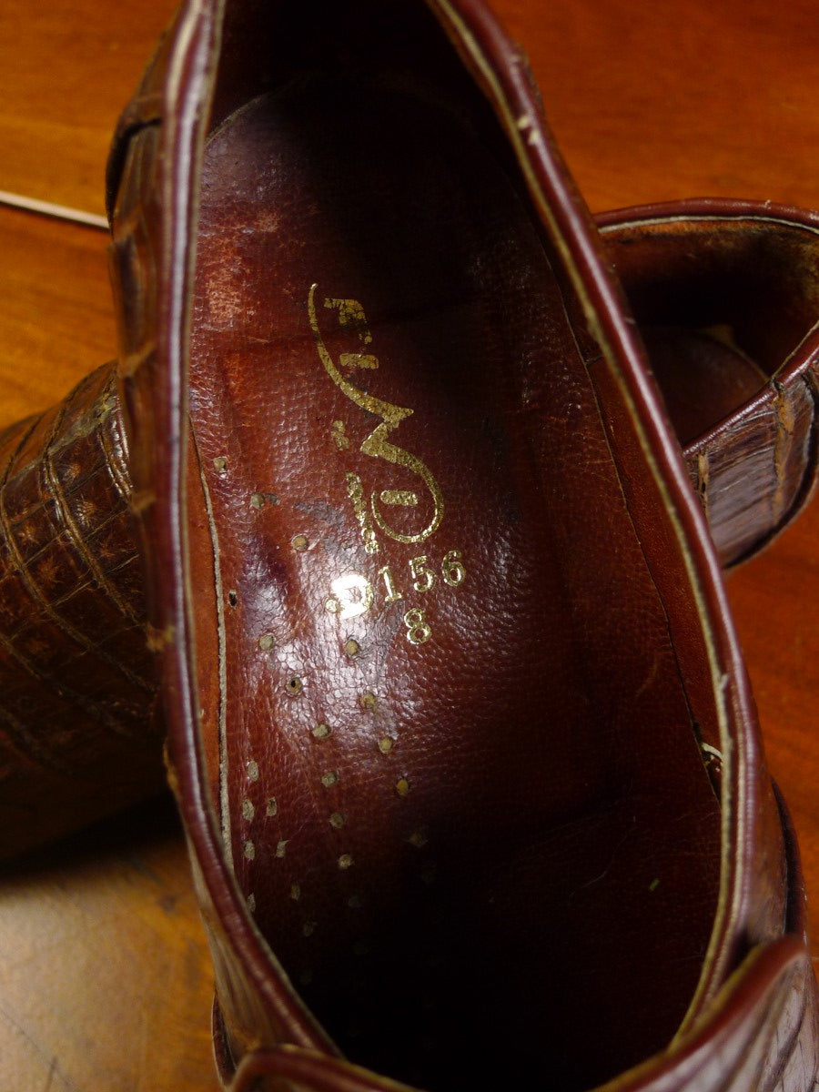 23/0564 vintage italian brown crocodile leather shoe uk 6