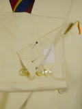 23/0809 immaculate 2011 henry rose (Stella McCartney's tailor) savile row bespoke silk ivory d/b jacket 42 short to regular