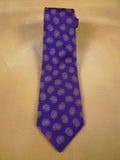 24/0101 immaculate turnbull & asser purple bronze paisley pattern 100% silk tie