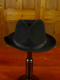 24/0420a vintage lock & co black fur felt trilby hat 7 & 1/8 - 58 cms