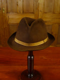 24/0421a vintage herbert johnson brown fur felt trilby hat 7 & 1/4 - 59 cms