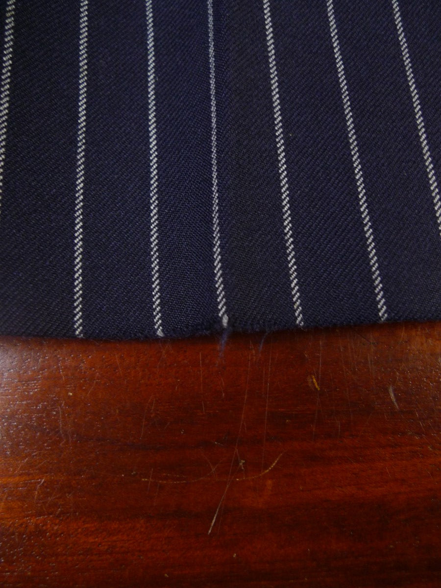 24/0187 vintage savile row bespoke navy blue rope-stripe worsted trouser 38