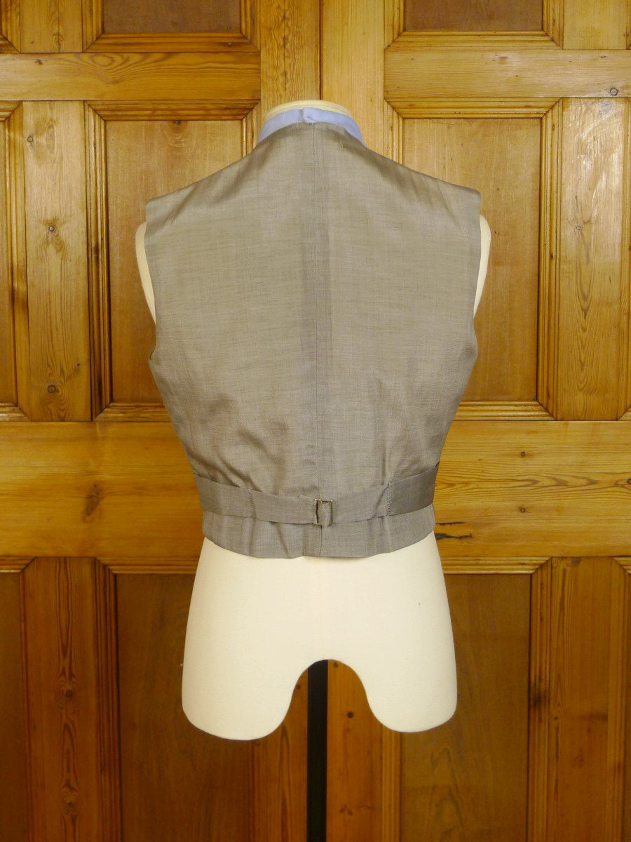 24/0217 vintage 1958 savile row bespoke grey pick weave worsted waistcoat 38 short to regular
