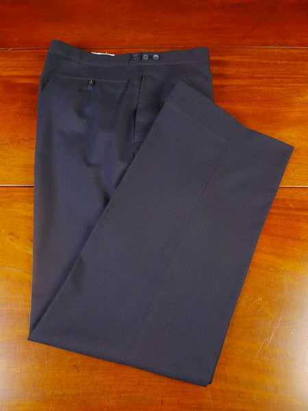24/0261 immaculate vintage savile row bespoke navy blue worsted & mohair trouser 32