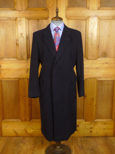 24/0297 vintage jaeger london navy blue 100% wool overcoat 42 regular