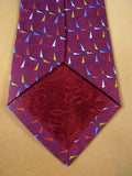 24/0279 new & unworn turnbull & asser Jermyn St. maroon gold blue geometric pattern 100% silk tie