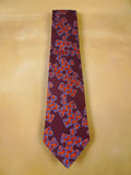 24/0275 new & unworn turnbull & asser Jermyn St. maroon blue jigsaw pattern 100% silk tie