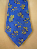 24/0269 new & unworn turnbull & asser Jermyn St. blue gold jigsaw pattern 100% silk tie