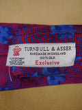 24/0282 new & unworn turnbull & asser Jermyn St. blue red jigsaw pattern 100% silk tie