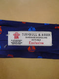 24/0284 new & unworn turnbull & asser Jermyn St. blue orange cube pattern 100% silk tie
