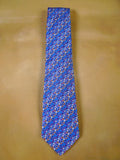 24/0277 new & unworn turnbull & asser Jermyn St. blue gold geometric pattern 100% silk tie