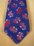 24/0288 new & unworn turnbull & asser Jermyn St. red blue jigsaw pattern 100% silk tie