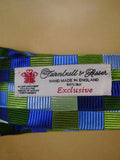 24/0271 new & unworn turnbull & asser Jermyn St. blue green geometric pattern 100% silk tie