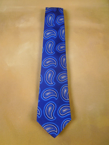 24/0281 new & unworn turnbull & asser Jermyn St. blue paisley pattern 100% silk tie