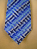 24/0283 new & unworn turnbull & asser Jermyn St. blue geometric pattern 100% silk tie