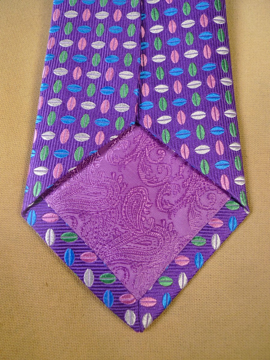 24/0273 new & unworn turnbull & asser Jermyn St. purple blue pink pattern 100% silk tie