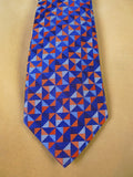 24/0264 new & unworn turnbull & asser Jermyn St. blue bronze geometric pattern 100% silk tie