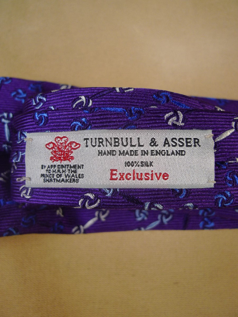 24/0265 new & unworn turnbull & asser Jermyn St. purple blue 100% silk tie