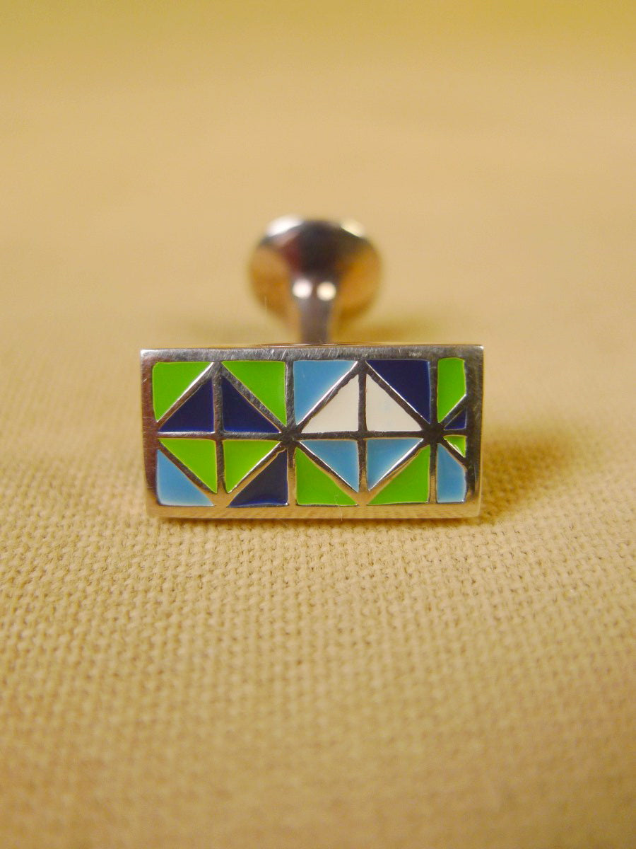 24/0384gb turnbull & asser green blue diamonds design cufflinks