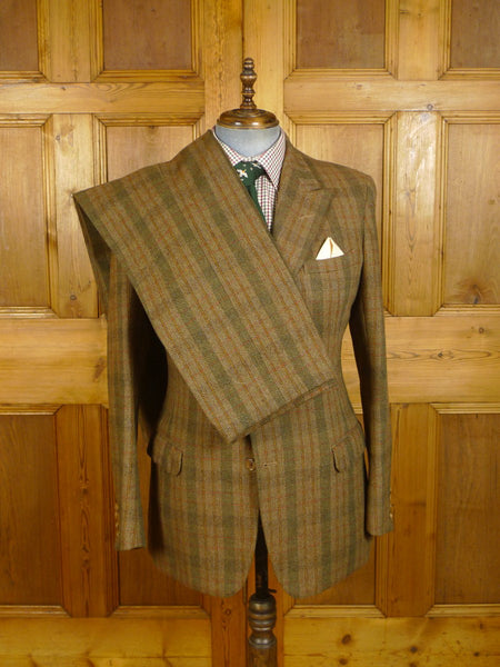 24/0333 vintage 1967 welsh & jefferies savile row bespoke heavyweight wp check tweed suit 41 regular to long