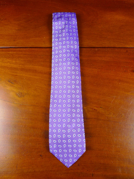 24/0350 New & unworn Hilditch & keys purple silver paisley pattern 100% silk tie