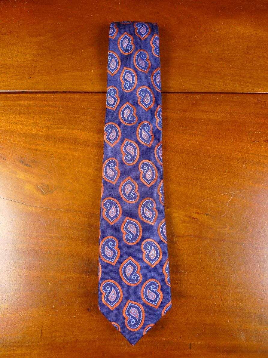24/0346 New & unworn Hilditch & keys blue bronze paisley pattern 100% silk tie