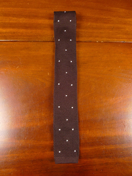 24/0359 New & unworn Hilditch & key brown polka dot woven 100% silk tie