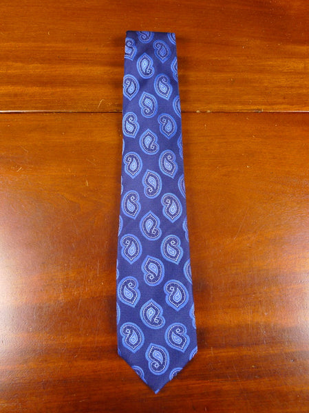 040414 New Hilditch & keys blue paisley pattern 100% silk tie