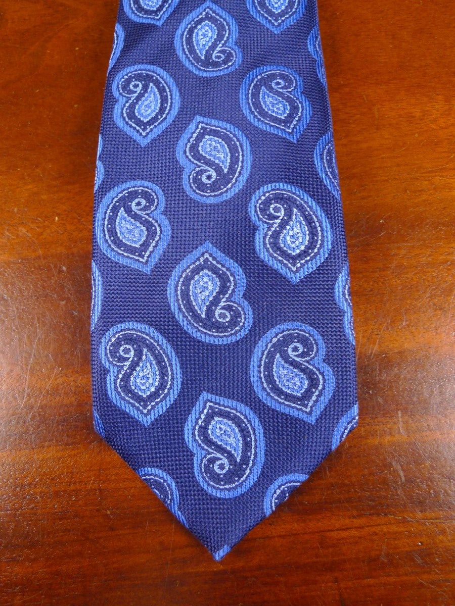 040414 New Hilditch & keys blue paisley pattern 100% silk tie