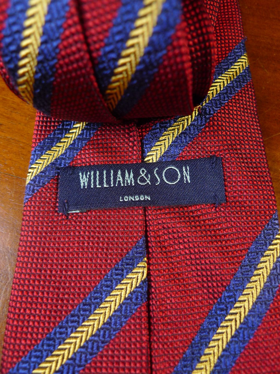 040422 New william & son crimson rep 100% silk tie