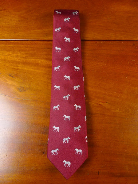040427 New william & son crimson zebra pattern 100% silk tie
