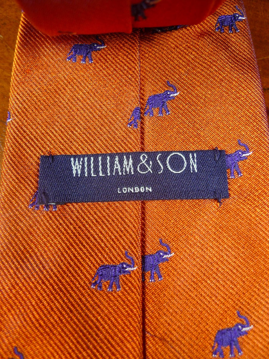 24/0405 New william & son bronze elephant pattern 100% silk tie