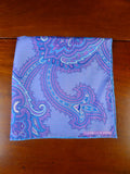24/0417 new Turnbull & Asser JERMYN ST. purple paisley design all silk pocket square