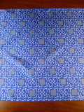 24/0415 new Turnbull & Asser JERMYN ST. blue geometric design all silk pocket square