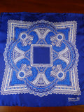 24/0426 new hilditch & key JERMYN ST. blue floral all silk pocket square