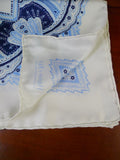 24/0433 new hilditch & key JERMYN ST. cream teal floral design all silk pocket square