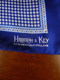 24/0430 new hilditch & key JERMYN ST. blue floral design all silk pocket square