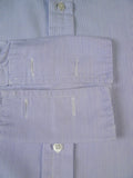 24/0409a immaculate vintage new & lingwood blue fine stripe cotton double cuff shirt 16