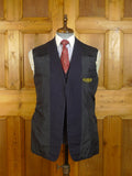 24/0418a vintage 1979 savile row bespoke heavyweight navy blue rope-stripe 3-piece worsted suit 41 regular