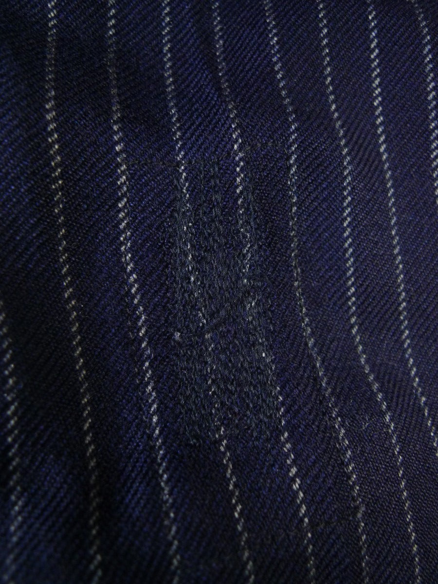 24/0418a vintage 1979 savile row bespoke heavyweight navy blue rope-stripe worsted suit 41 regular