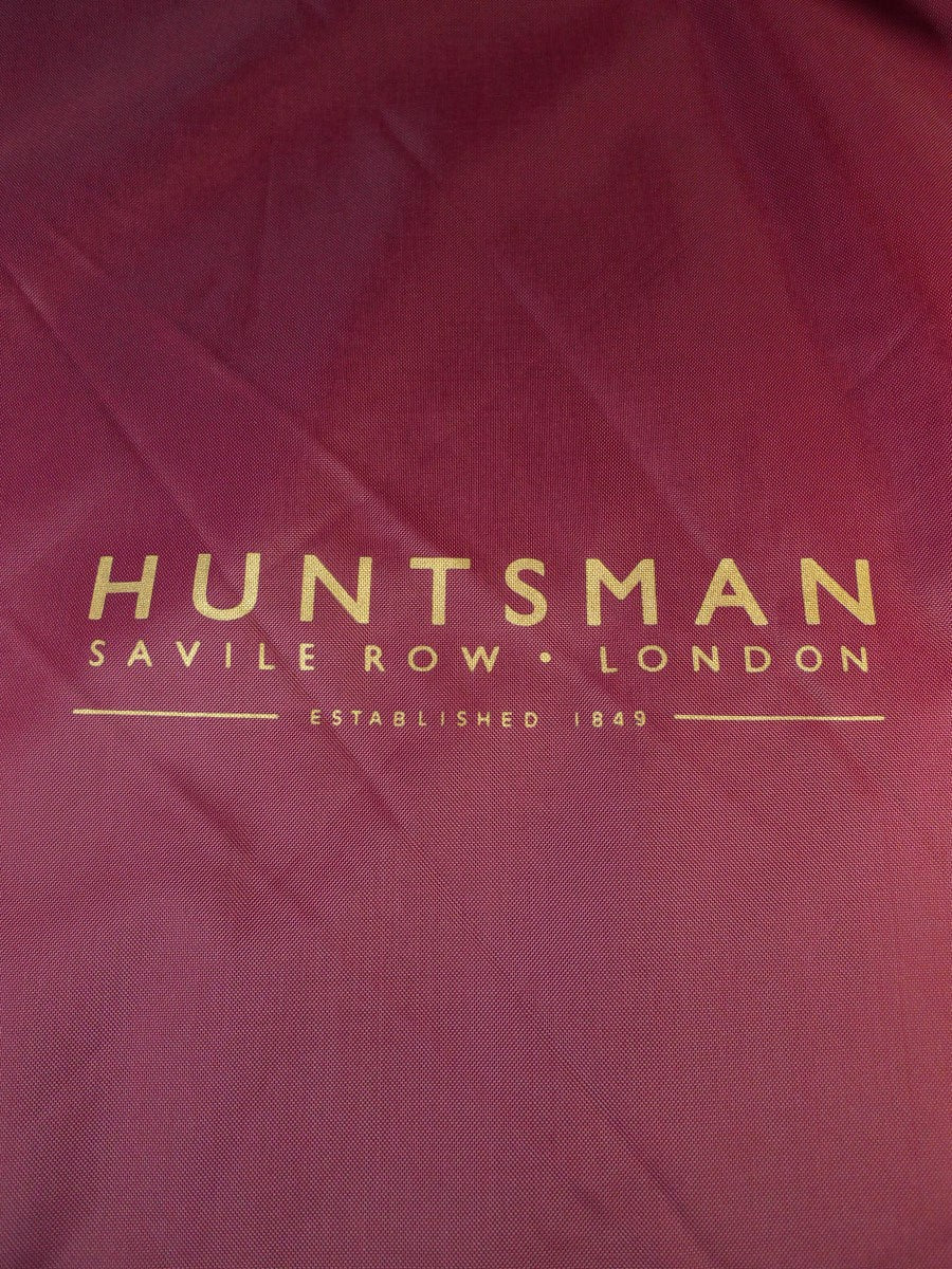 24/0419a immaculate huntsman savile row london burgundy red woven suit carrier bag