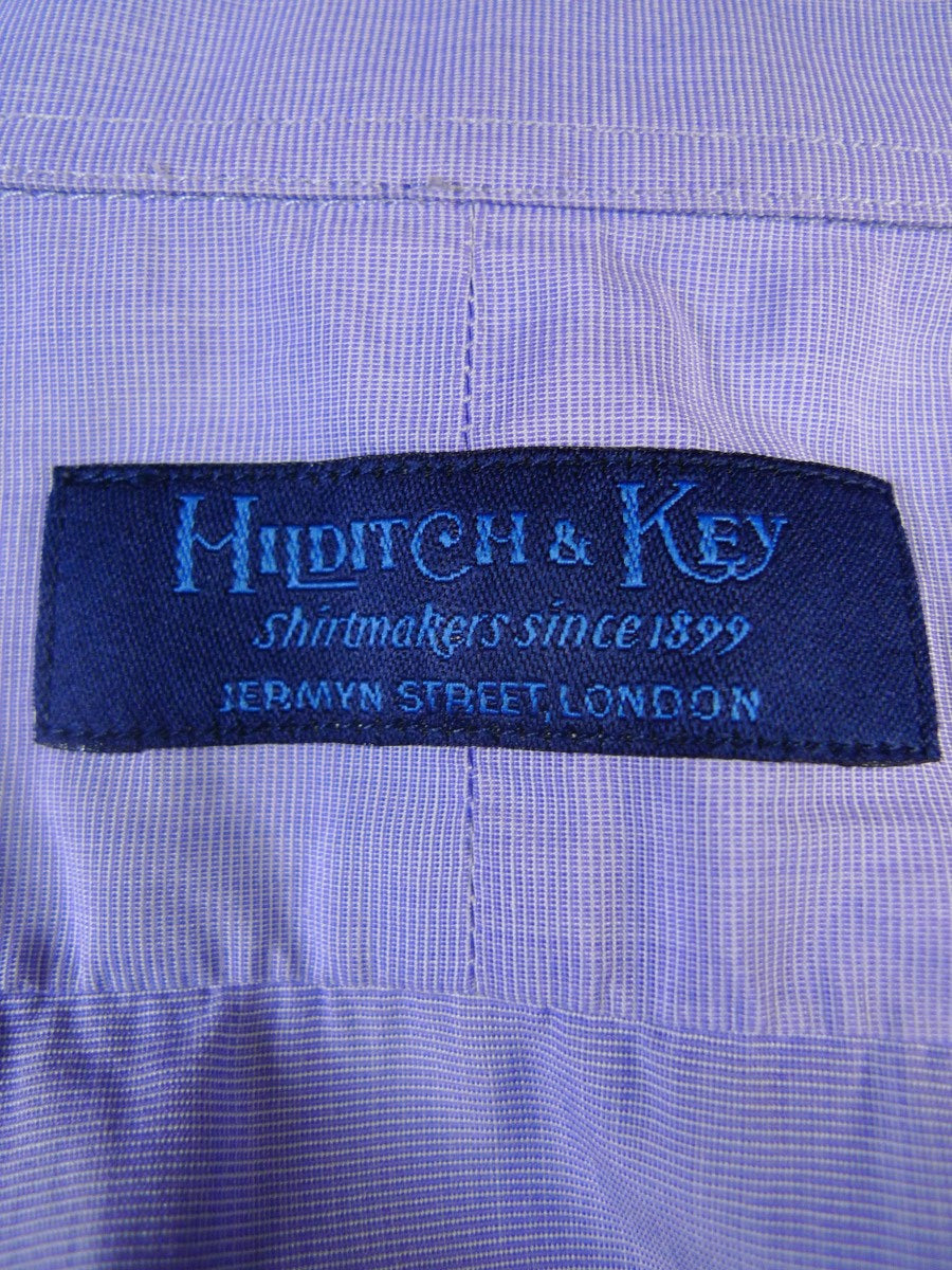 24/0435 immaculate hilditch & key jermyn street blue cotton shirt 17