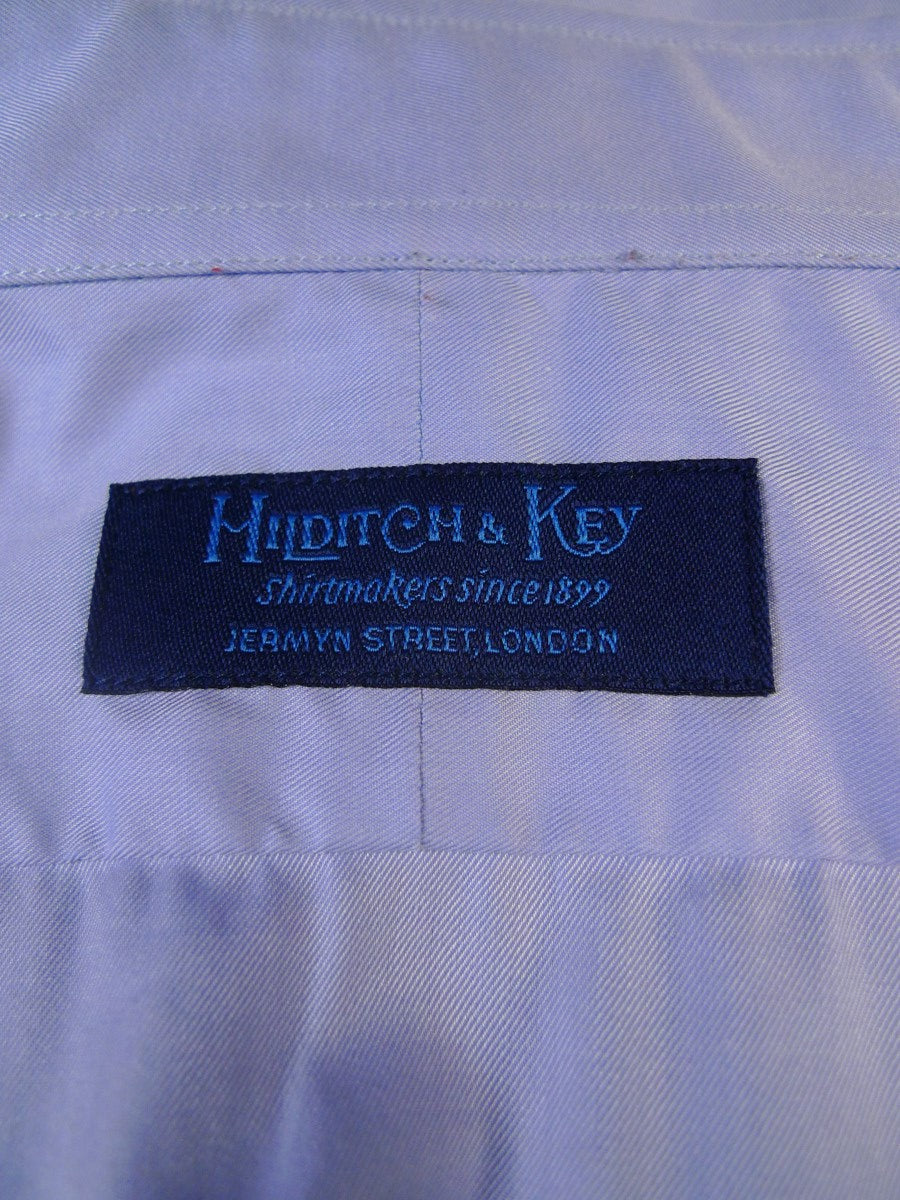 24/0436 immaculate hilditch & key jermyn street pale blue cotton shirt 17