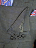 24/0413a vintage john n kent (tailor to the late Duke of Edinburgh) savile row bespoke grey / blue glen check d/b suit jacket blazer 42 regular