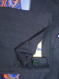 24/0414a vintage 1979 savile row bespoke blue nailhead weave heavyweight worsted suit 42 regular to long