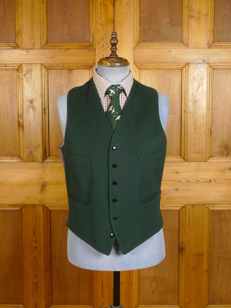 24/0446 vintage british tailor green doeskin wool country waistcoat 42