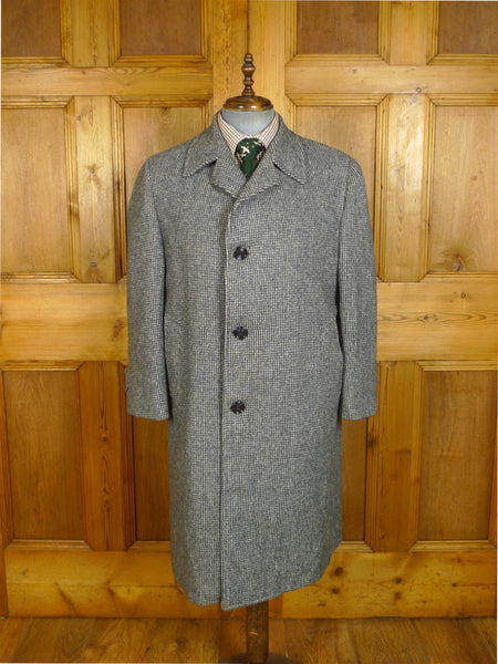 24 0959 vintage heavyweight grey check tweed raglan sleeve overcoat 44 45