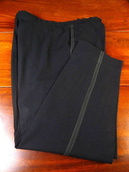 25/0302 superb vintage 1990 tom brown savile row bespoke midnight blue evening trouser 45