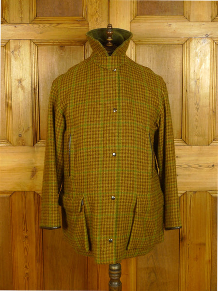 25/0823 ladies norton field sports brown / green gun check tweed field coat shooting jacket uk 14
